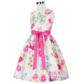 Grace Karin niños niñas patrón floral sin mangas de cuello redondo vestido de fiesta de 2 años de edad vestido Grl vestir CL008997-1